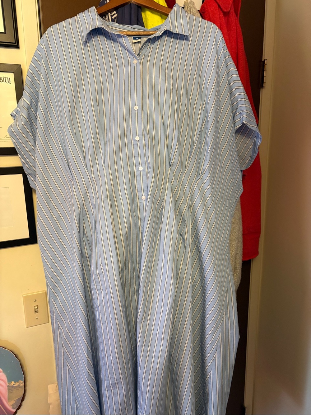 Old Navy Plus Size 4x Women Light Blue Stripe Button-Front Dress